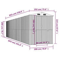 Thumbnail for Geräteschuppen Dunkelbraun 192x855x223 cm Verzinkter Stahl