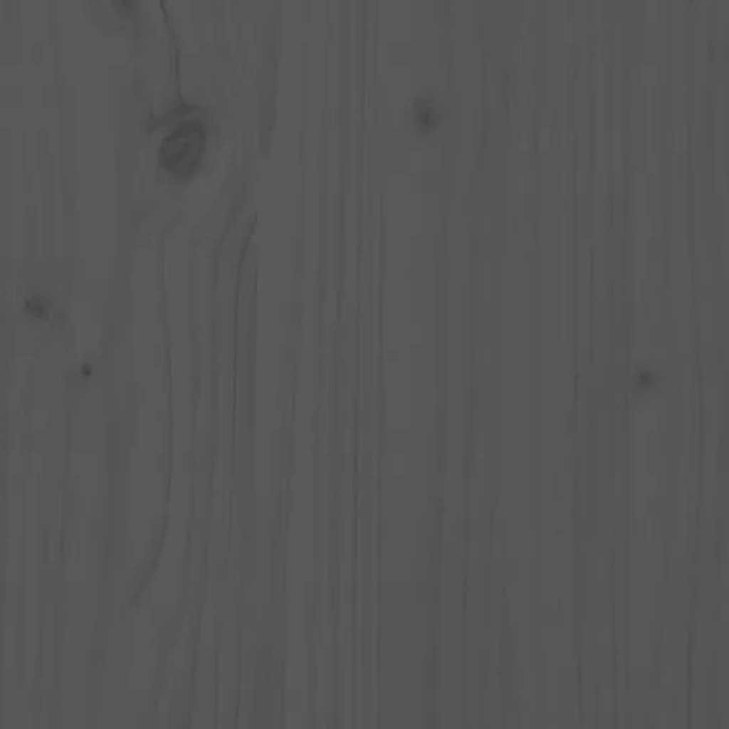 Massivholzbett Grau 80x200 cm Kiefer