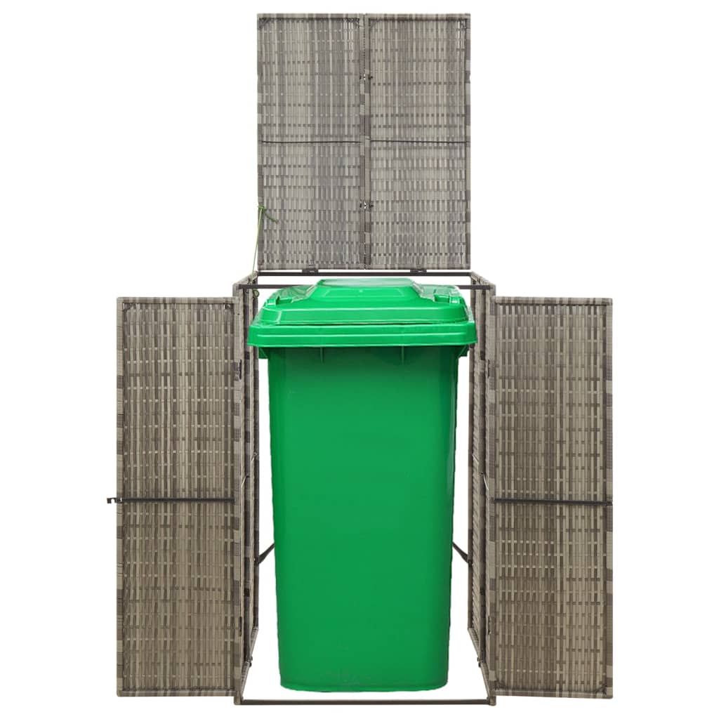 Mülltonnenbox für 1 Tonne Grau 70x80x117 cm Poly Rattan