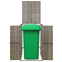 Thumbnail for Mülltonnenbox für 1 Tonne Grau 70x80x117 cm Poly Rattan