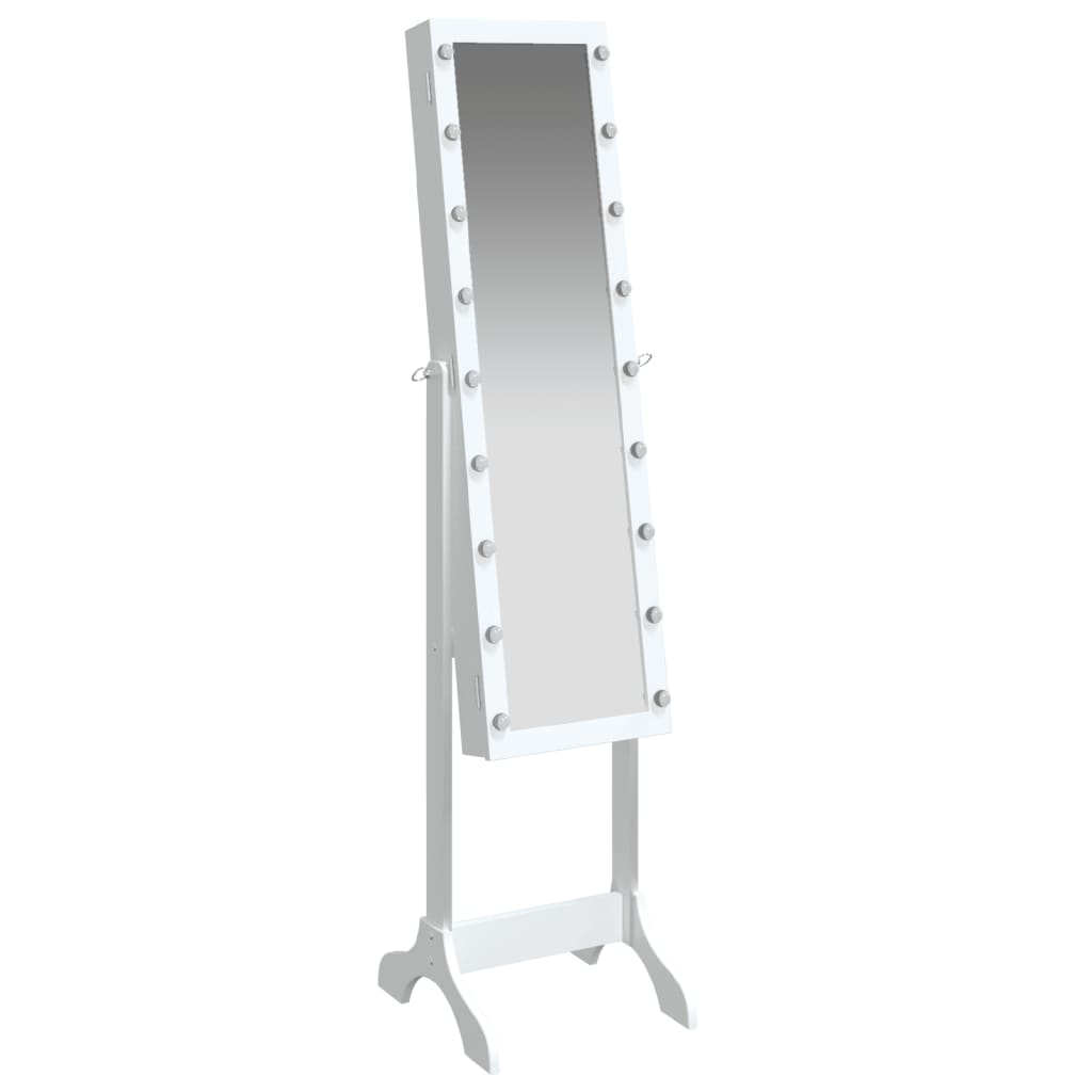 Standspiegel mit LED Weiß 34x37x146 cm