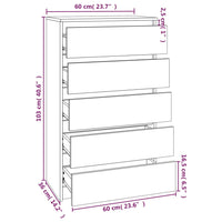 Thumbnail for Schubladenschrank Sonoma-Eiche 60x36x103 cm Holzwerkstoff