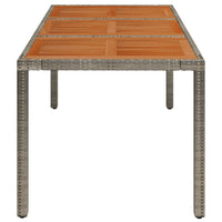 Thumbnail for Gartentisch mit Holzplatte Grau 150x90x75 cm Poly Rattan