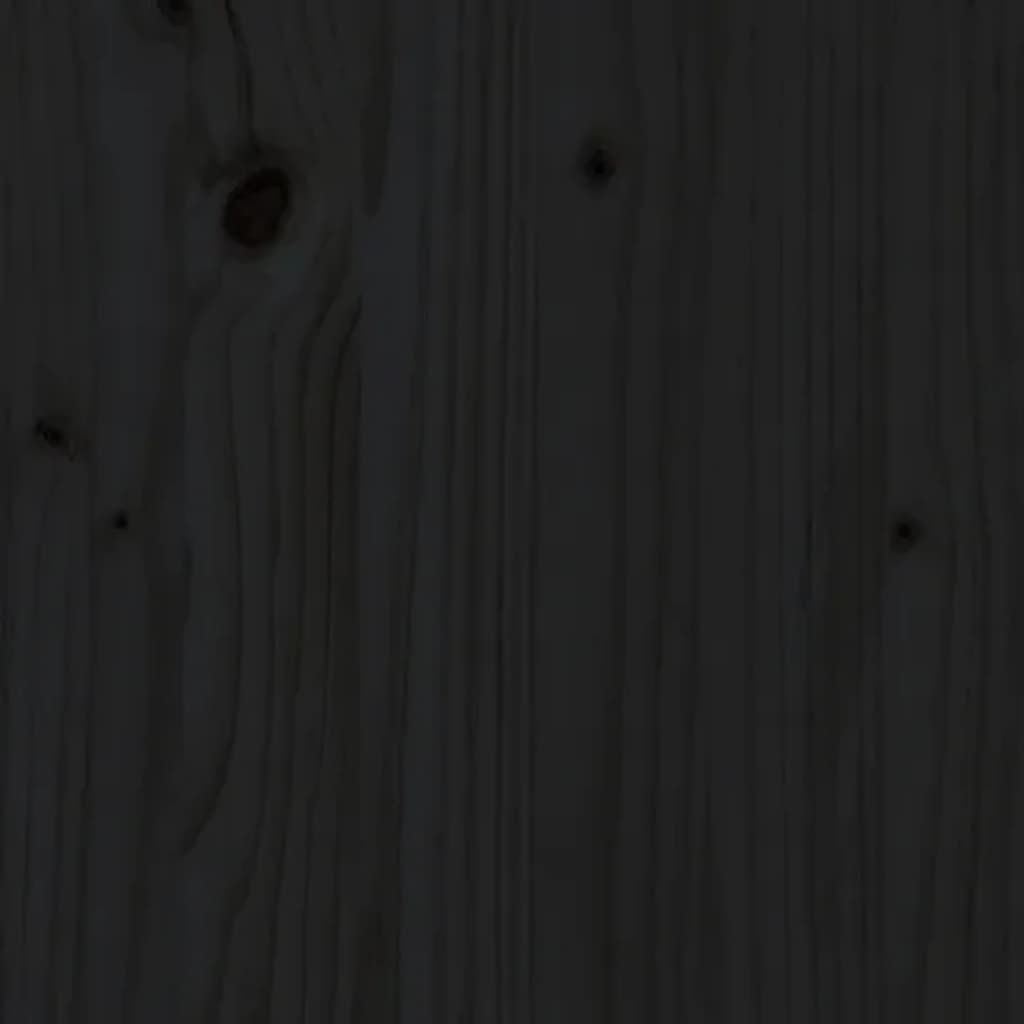 Massivholzbett Schwarz 90x200 cm Kiefer