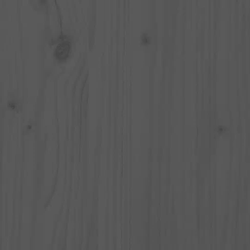 Massivholzbett Grau 90x190 cm Kiefer