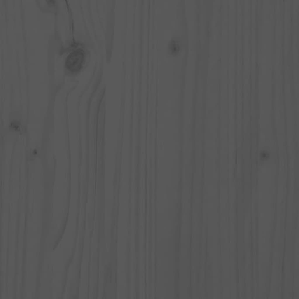 Massivholzbett Grau 135x190 cm Kiefer