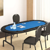 Thumbnail for Poker-Tischauflage Klappbar 10 Spieler Blau 208x106x3 cm