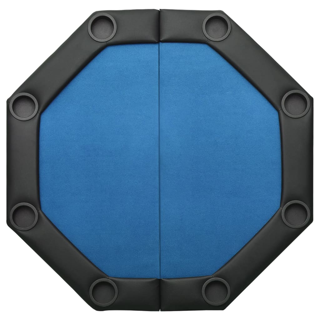 Pokertisch Klappbar 8 Spieler Blau 108x108x75 cm