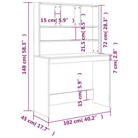 Thumbnail for Schreibtisch mit Regal Betongrau 102x45x148 cm Holzwerkstoff