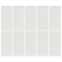 Thumbnail for 5-tlg. Paravent Japanischer Stil Faltbar 200x170 cm Weiß