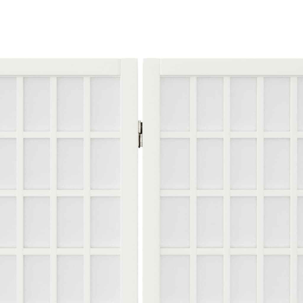 5-tlg. Paravent Japanischer Stil Faltbar 200x170 cm Weiß