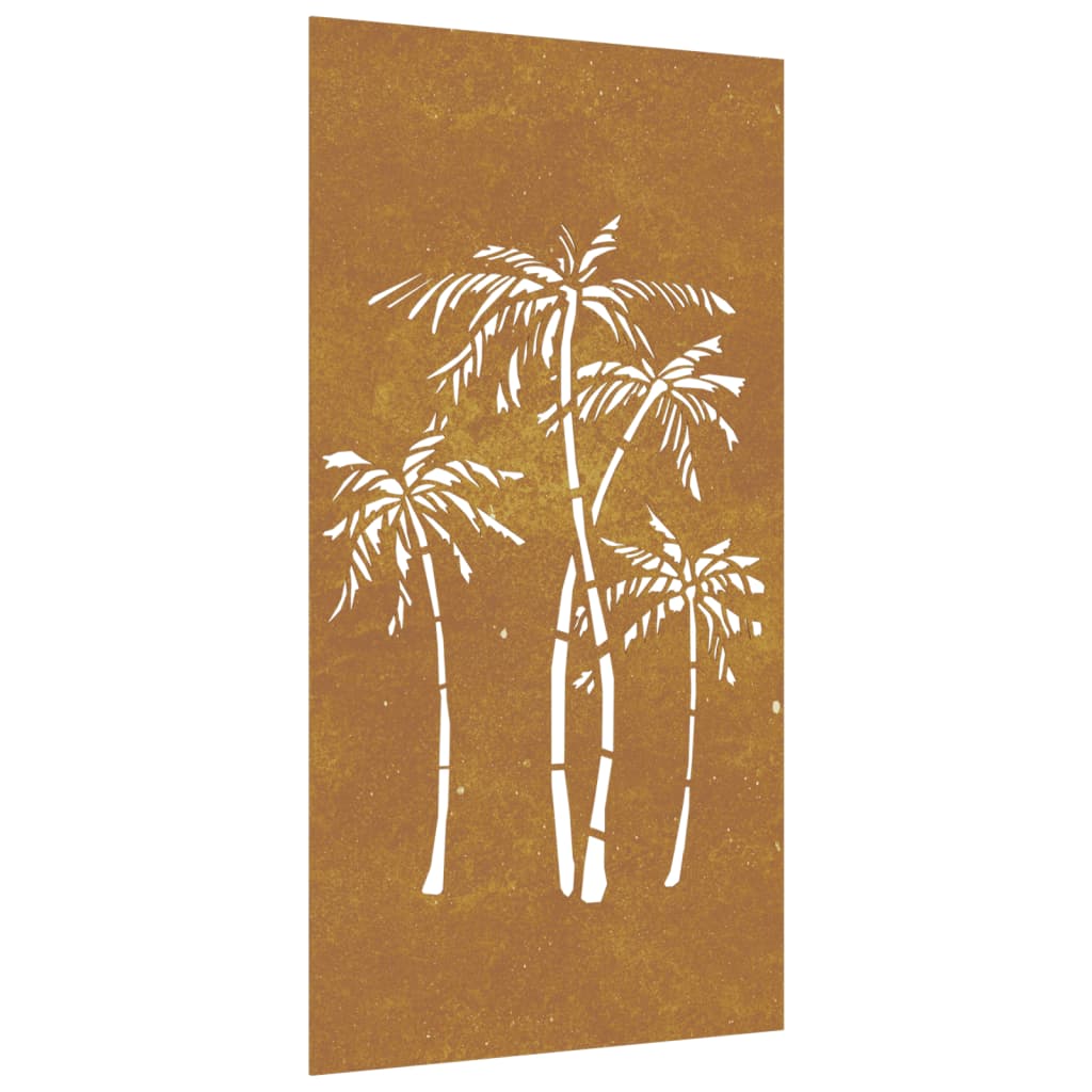 Garten-Wanddeko 105x55 cm Cortenstahl Palmen-Design