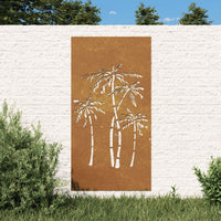 Thumbnail for Garten-Wanddeko 105x55 cm Cortenstahl Palmen-Design