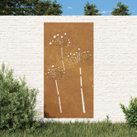 Thumbnail for Garten-Wanddeko 105x55 cm Cortenstahl Blumen-Design