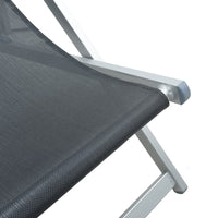 Thumbnail for Strandstühle 2 Stk. Klappbar Grau Aluminium und Textilene