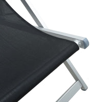 Thumbnail for Strandstühle 2 Stk. Klappbar Schwarz Aluminium und Textilene