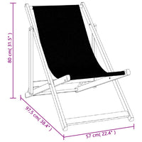 Thumbnail for Strandstühle 2 Stk. Klappbar Schwarz Aluminium und Textilene