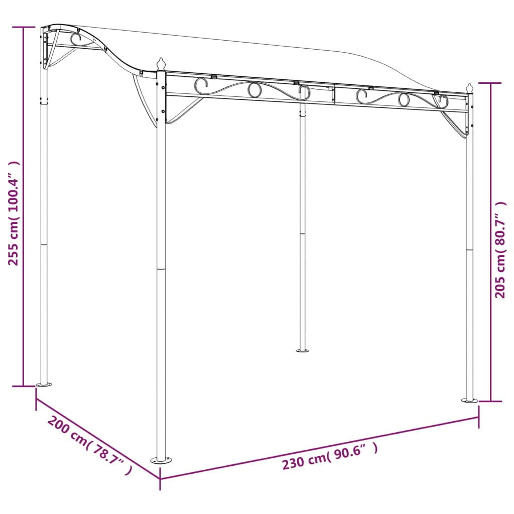 Markise Taupe 2x2,3 m 180 g/m² Stoff und Stahl