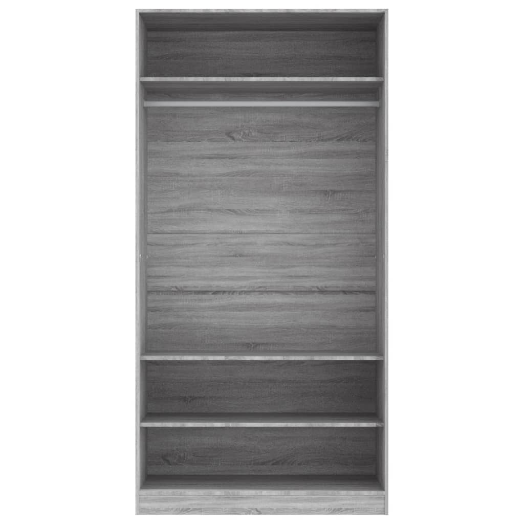 Kleiderschrank Grau Sonoma 100x50x200 cm Holzwerkstoff