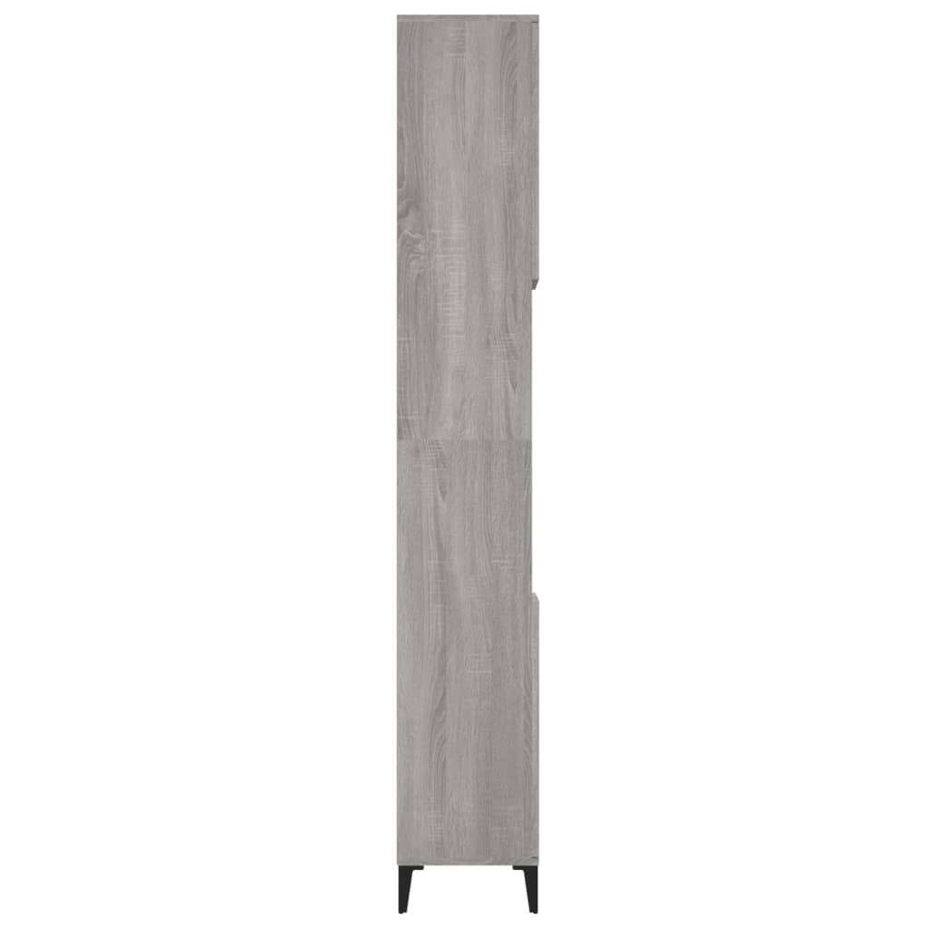 Badschrank Grau Sonoma 30x30x190 cm Holzwerkstoff