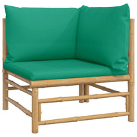Thumbnail for 12-tlg. Garten-Lounge-Set mit Grünen Kissen Bambus