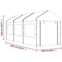 Thumbnail for Pavillon mit Dach Weiß 6,69x2,28x2,69 m Polyethylen