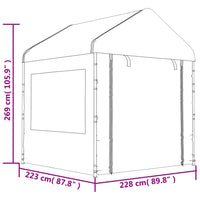 Thumbnail for Pavillon mit Dach Weiß 6,69x2,28x2,69 m Polyethylen