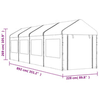 Thumbnail for Pavillon mit Dach Weiß 8,92x2,28x2,69 m Polyethylen