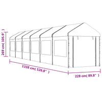 Thumbnail for Pavillon mit Dach Weiß 13,38x2,28x2,69 m Polyethylen