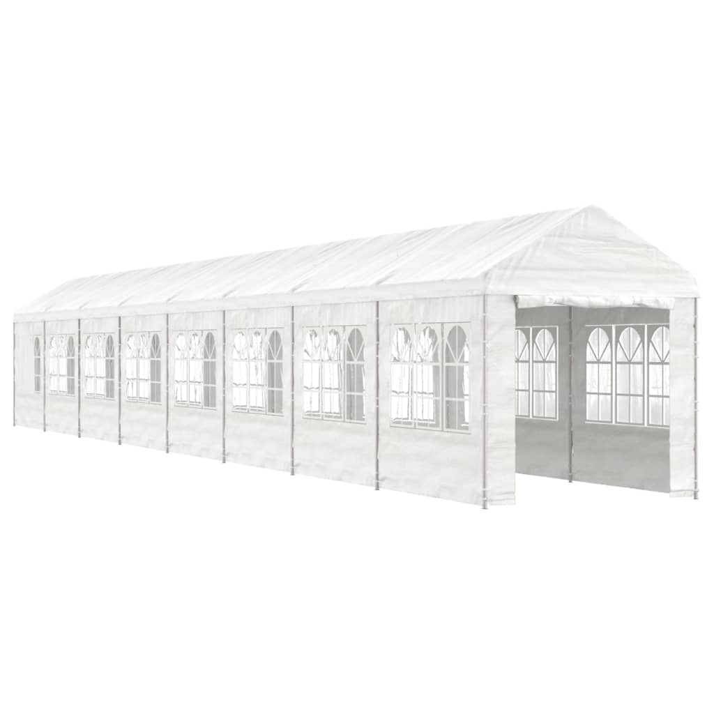 Pavillon mit Dach Weiß 17,84x2,28x2,69 m Polyethylen