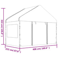 Thumbnail for Pavillon mit Dach Weiß 4,46x4,08x3,22 m Polyethylen