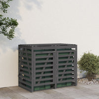 Thumbnail for Mülltonnenbox für 2 Tonnen Grau Massivholz Kiefer