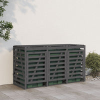 Thumbnail for Mülltonnenbox für 3 Tonnen Grau Massivholz Kiefer