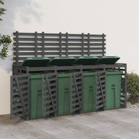 Thumbnail for Mülltonnenbox für 4 Tonnen Grau Massivholz Kiefer