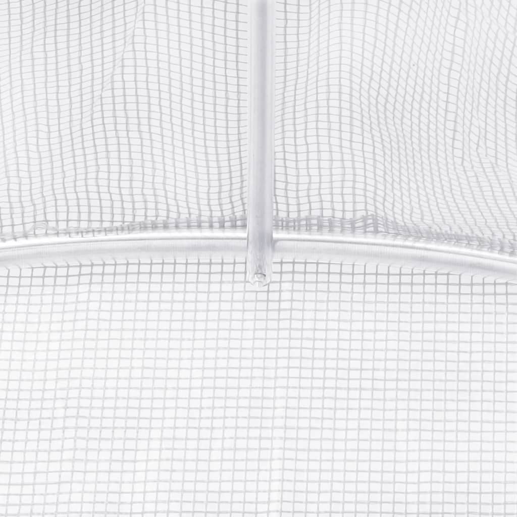 Gewächshaus mit Stahlrahmen Weiß 10 m² 5x2x2,3 m