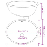 Thumbnail for Waschbecken Weiß 49x40,5x21 cm Oval Keramik