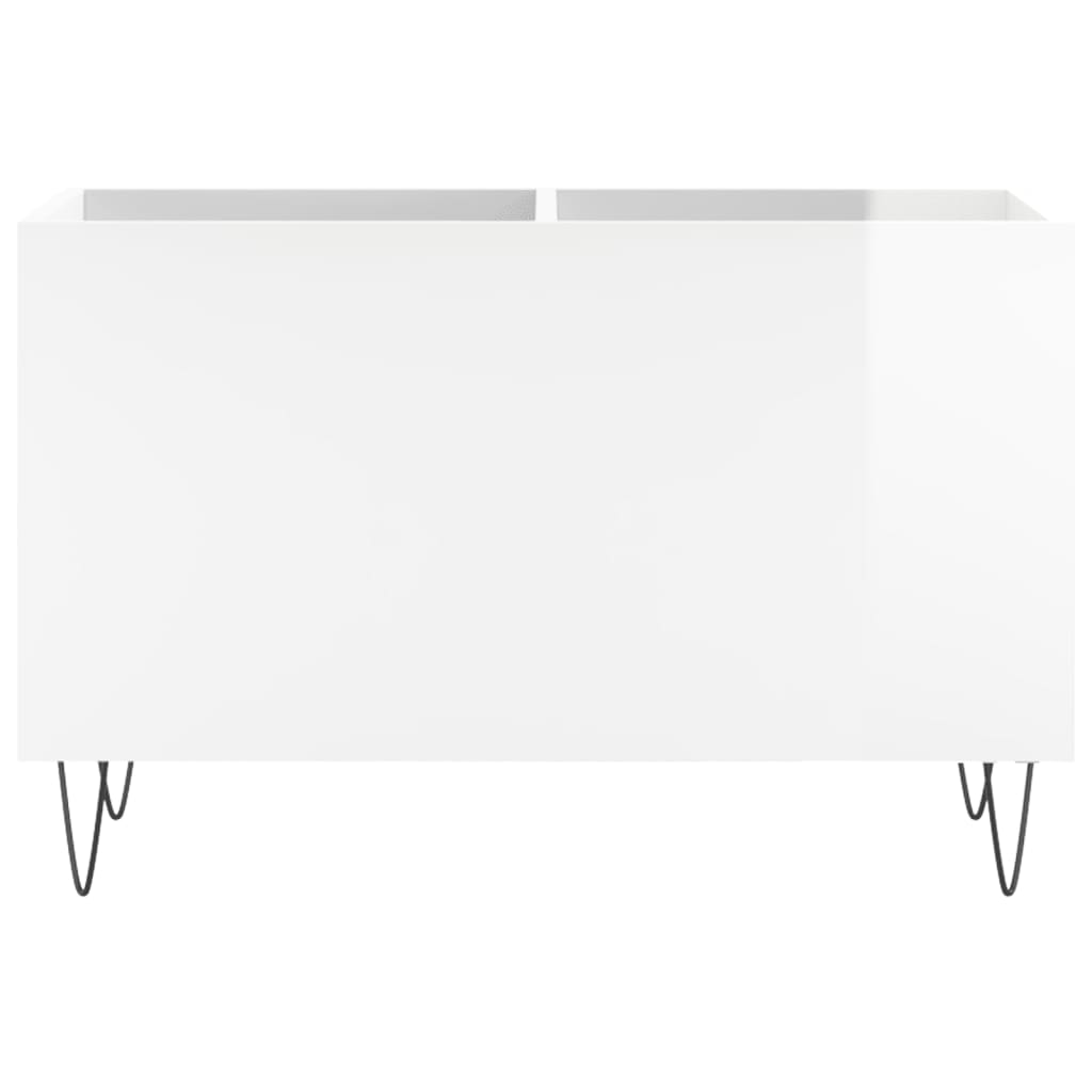 Plattenschrank Hochglanz-Weiß 74,5x38x48 cm Holzwerkstoff