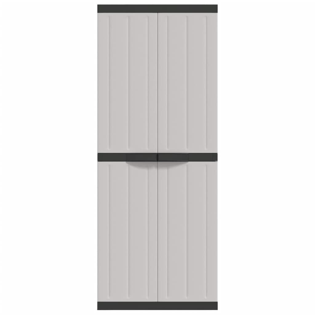 Gartenschrank Grau und Schwarz 65x37x165 cm PP