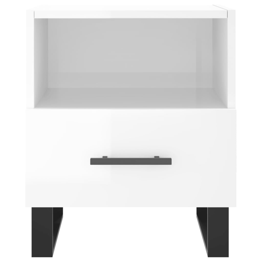 Nachttisch Hochglanz-Weiß 40x35x47,5 cm Holzwerkstoff