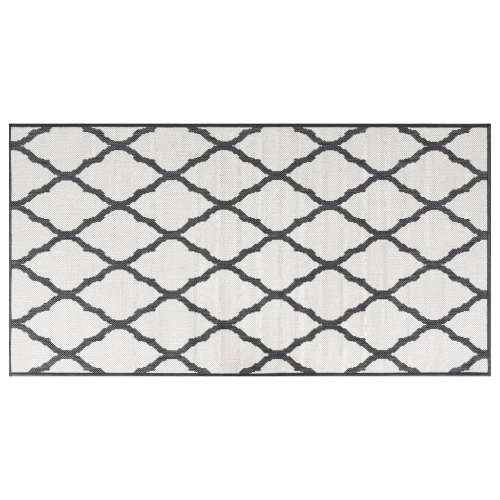 Outdoor-Teppich Grau und Weiß 80x150 cm Beidseitig Nutzbar