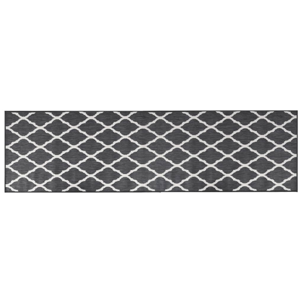 Outdoor-Teppich Grau und Weiß 80x250 cm Beidseitig Nutzbar