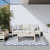Thumbnail for Outdoor-Teppich Marineblau Weiß 100x200 cm Beidseitig Nutzbar