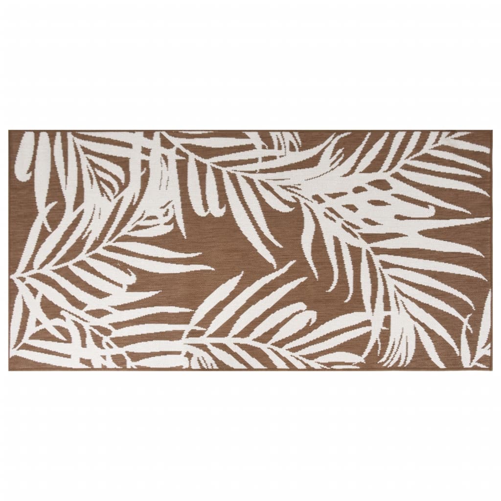Outdoor-Teppich Braun und Weiß 80x150 cm Beidseitig Nutzbar