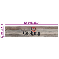 Thumbnail for Küchenteppich Waschbar Cooking Grau 60x300 cm Samt