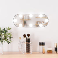 Thumbnail for Wandspiegel mit LED-Leuchten 15x40 cm Glas Oval