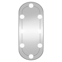 Thumbnail for Wandspiegel mit LED-Leuchten 25x60 cm Glas Oval