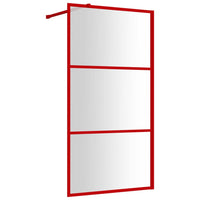 Thumbnail for Duschwand für Begehbare Dusche mit ESG Klarglas Rot 115x195 cm