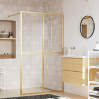 Thumbnail for Duschwand für Begehbare Dusche ESG Klarglas Golden 118x195cm