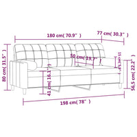 Thumbnail for 3-Sitzer-Sofa mit Zierkissen Creme 180 cm Stoff