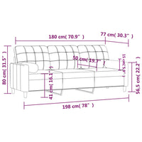 Thumbnail for 3-Sitzer-Sofa mit Zierkissen Hellgelb 180 cm Stoff